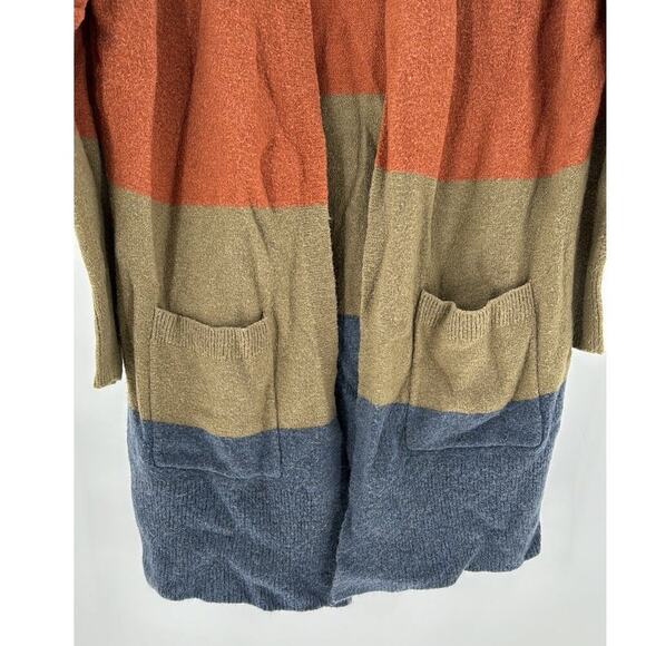 Madewell Kent striped open front cardigan alpaca Marino wool blend longline - Picture 5 of 9